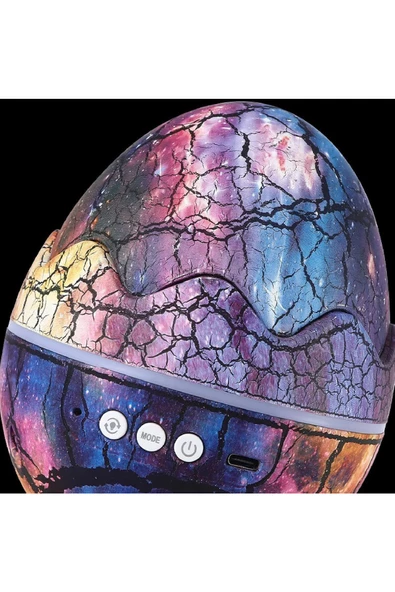 Dinozor Yumurtası Gece Masa Lambası Bluetooth Hoparlör Led Lamba Galaxy Projektör Led Işık K890 Mor - Resim 5