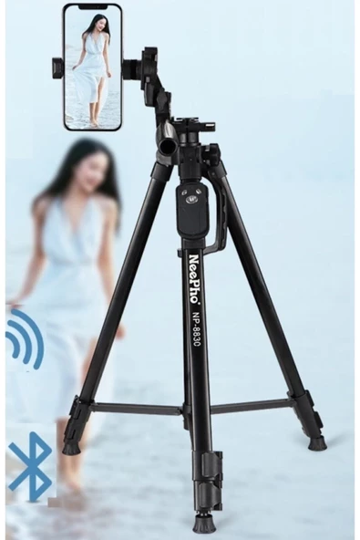 Np-8830 155 Cm Bluetooth Kumandalı Profesyonel Telefon Kamera Tutucu Çantalı Tripod