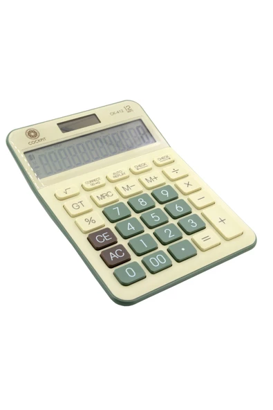 112 Steps Check ile 12 Haneli Geniş Ekranlı, Yumuşak Tuş Takımlı Hesap Makinesi CK-412 Turkuaz - Resim 4