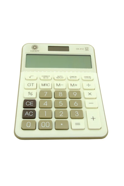 112 Steps Check ile 12 Haneli Geniş Ekranlı, Yumuşak Tuş Takımlı Hesap Makinesi CK-412 Kahverengi - Resim 5