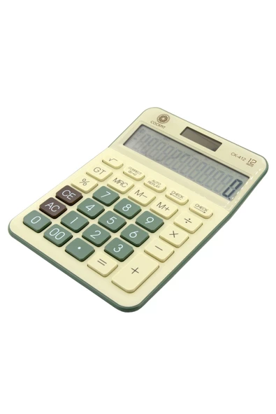 112 Steps Check ile 12 Haneli Geniş Ekranlı, Yumuşak Tuş Takımlı Hesap Makinesi CK-412 Turkuaz - Resim 2