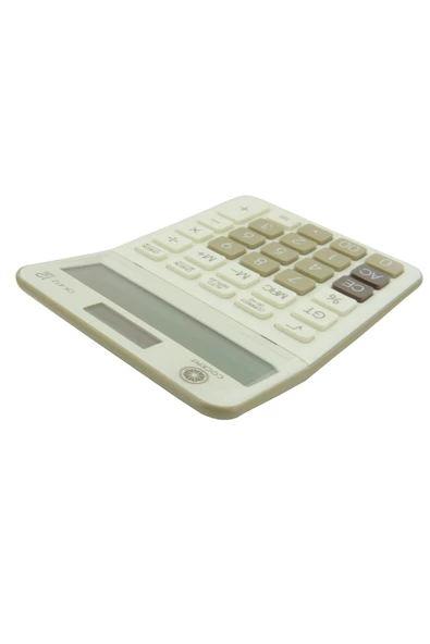 112 Steps Check ile 12 Haneli Geniş Ekranlı, Yumuşak Tuş Takımlı Hesap Makinesi CK-412 Kahverengi - Resim 3