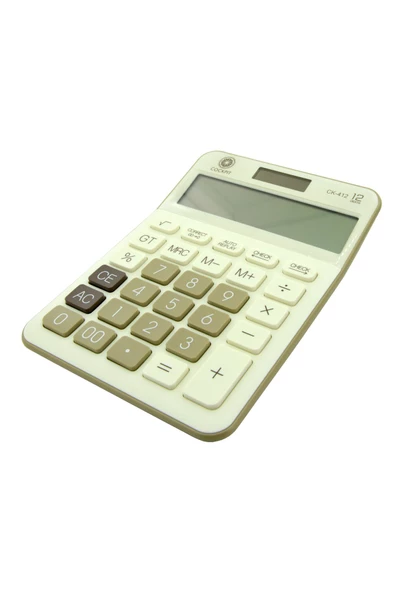 112 Steps Check ile 12 Haneli Geniş Ekranlı, Yumuşak Tuş Takımlı Hesap Makinesi CK-412 Kahverengi - Resim 2