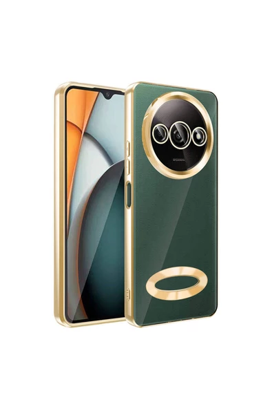 Xiaomi Redmi A3 4G 2024 ile uyumlu Kılıf Kamera Korumalı Logo Gösteren Parlak Colored Z-Omega ürün görseli