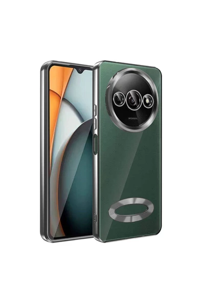 Xiaomi Redmi A3 4G 2024 ile uyumlu Kılıf Kamera Korumalı Logo Gösteren Parlak Colored Z-Omega ürün görseli