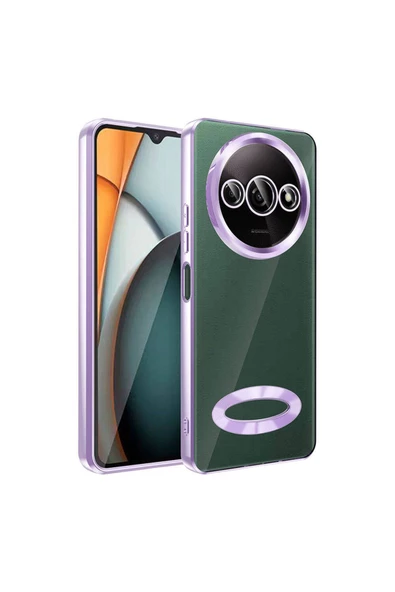 Xiaomi Redmi A3 4G 2024 ile uyumlu Kılıf Kamera Korumalı Logo Gösteren Parlak Colored Z-Omega
