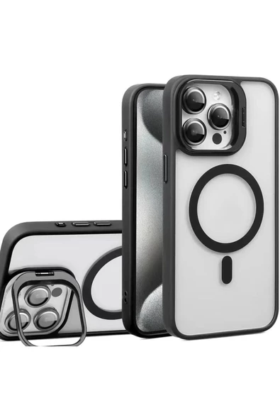 iPhone 14 Pro ile uyumlu Kamera Lens Hediyeli Stand Olabilen Magsafe ile uyumlu Adventure Magnetic - Resim 2