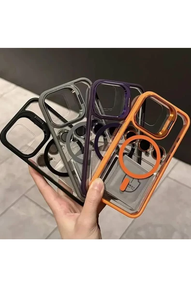 iPhone 14 Pro Max ile uyumlu Kamera Lens Hediye Stand Olabilen Magsafe ile uyumlu Adventure Magnetic - 4