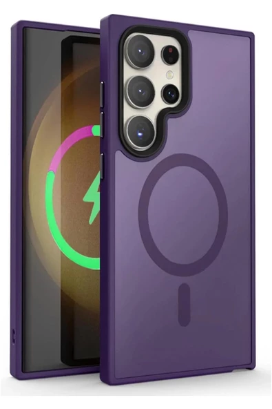 Galaxy S23 Plus ile uyumlu Kılıf Kenarı Renkli Mat Transparan Magsafe uyumlu New Impact Matte Kılıf ürün görseli