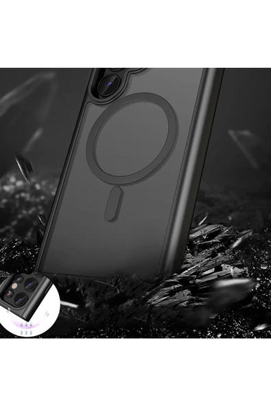 Galaxy S24 ile uyumlu Kılıf Kenarı Renkli Mat Transparan Magsafe uyumlu New Impact Matte Kılıf - Resim 5