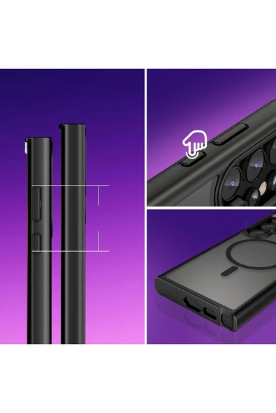 Galaxy S23 Plus ile uyumlu Kılıf Kenarı Renkli Mat Transparan Magsafe uyumlu New Impact Matte Kılıf - Resim 6