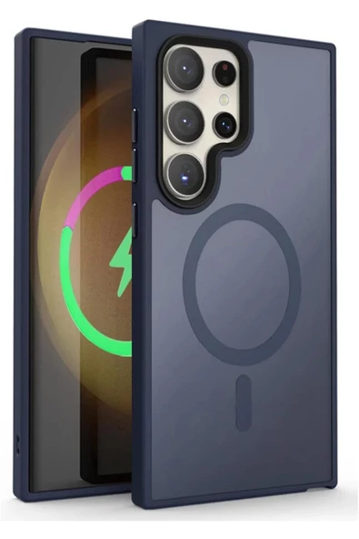 Galaxy S24 ile uyumlu Kılıf Kenarı Renkli Mat Transparan Magsafe uyumlu New Impact Matte Kılıf ürün görseli