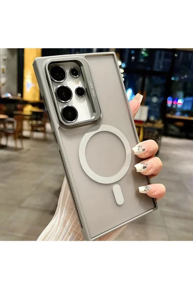 Galaxy S24 Plus ile uyumlu Kamera Lens Aparatlı Stand Olabilen Magsafe ile uyumlu Color Magnetic ürün görseli