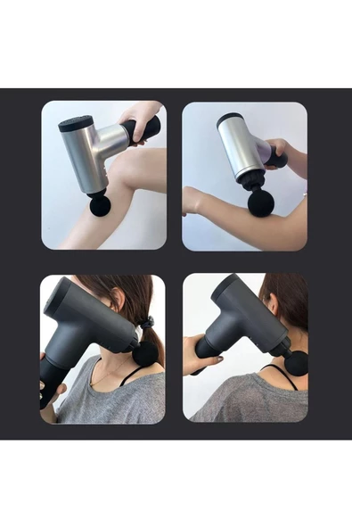 Masaj Aleti Kademeli 2000mah Batarya Derin Doku Kas Masaj Tabancası 4 Başlıklı F320 - Resim 7