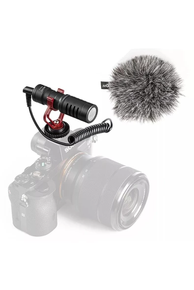 Telefon Fotoğraf Makinesi ve Kamera Uyumlu Universal Video Mikrofonu İç ve Dış Mekan Mikrofon RK-MM1