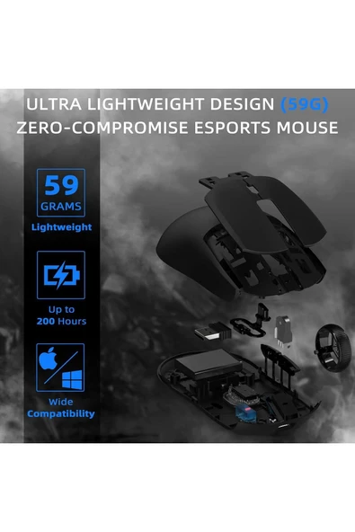 AJ139 PRO KABLOSUZ OYUNCU MOUSE PAW 3395 26000 DPI - 4