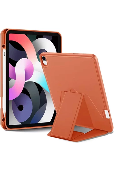 Galaxy Tab S9 FE+ Plus ile uyumlu Kılıf Lüks Kadife İç Kaplamalı Suni Deri, Mıknatıslı V- Stand