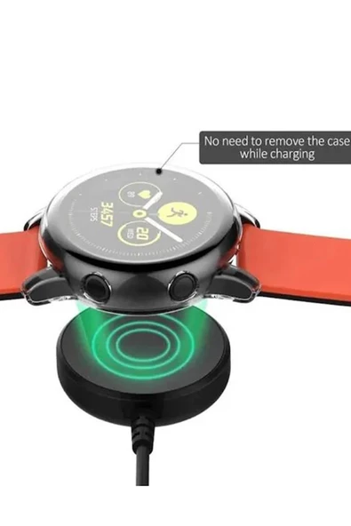 Samsung Galaxy Watch 6 ile Uyumlu Akıllı Saat Usb Şarj Aleti Akıllı Saat Şarj Kablosu Manyetik Siyah - Resim 4