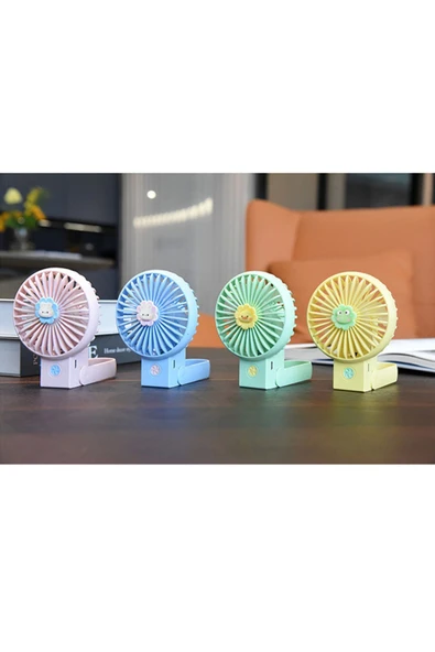 Şarjlı Taşınabilir Mini USB Fan Led Işıklı Masa Üstü 3 Kademeli Mini Vantilatör Soğutucu 11cm YS2269 - 7