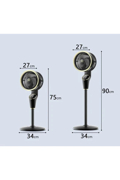 90cm Fan Led Ekranlı Kumandalı Vantilatör Ayarlanabilir 3 Farklı Boy CVR-MX45 - Resim 4