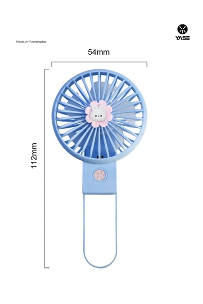 Şarjlı Taşınabilir Mini USB Fan Led Işıklı Masa Üstü 3 Kademeli Mini Vantilatör Soğutucu 11cm YS2269 - 7