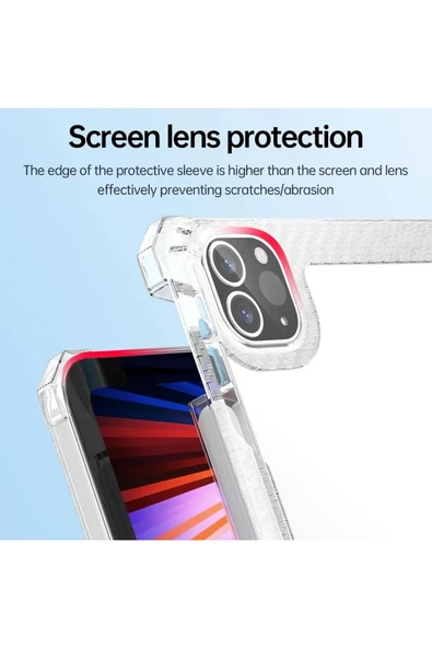 Şok Koruma iPad 10.9 2022-2023 Uyumlu Tablet Kılıfı Darbelere Karşı Silikon Koruma Standlı Kılıf - Resim 3