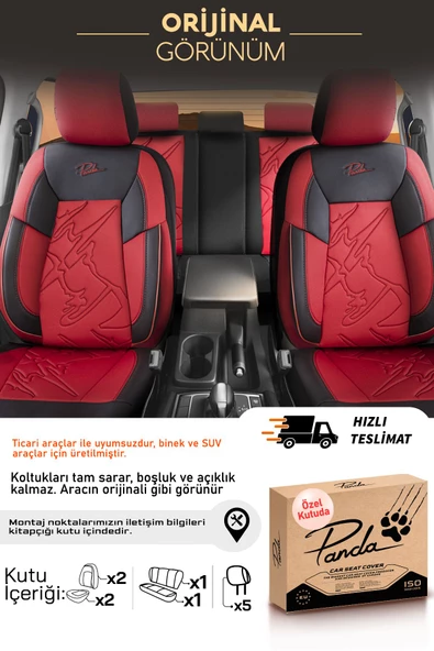 Panda Nepal Serisi Ingiliz Jakar Kumaş Oto Koltuk Kılıfı - Tam Set - 8