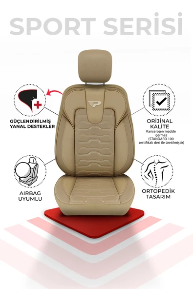 Panda Kılıf Panda Sport Serisi Jakar Kumaş Oto Koltuk Kılıfı - Tam Set - Resim 10