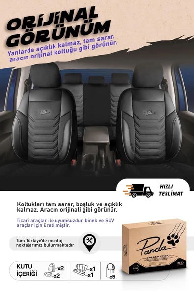 Panda Kılıf Panda Florida Serisi Pike Kumaş Oto Koltuk Kılıfı - Tam Set - 4