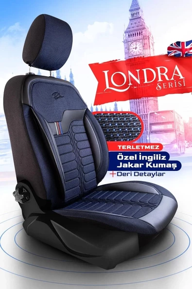 Panda Londra Serisi Ingiliz Jakar Kumaş Oto Koltuk Kılıfı - Tam Set - 2