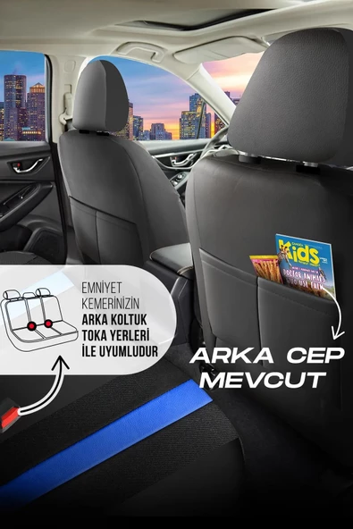 PANDA KAPADOKYA SERİSİ JAKAR KUMAŞ OTO KOLTUK KILIFI - TAM SET - 4