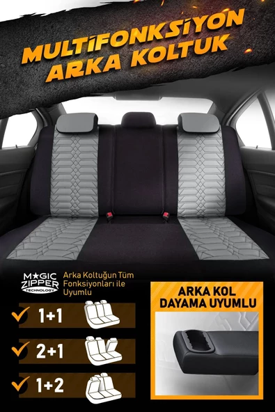 Panda Venedik Serisi Jakar Kumaş Oto Koltuk Kılıfı - Tam Set - 2