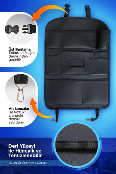 Panda Kılıf Panda Oto Koltuk Arkası Düzenleyici Organizer Siyah - 2