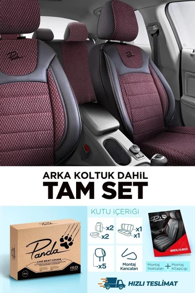 Panda Kılıf Panda Prestij Serisi Dokuma Kumaş Oto Koltuk Kılıfı - Tam Set - Resim 7