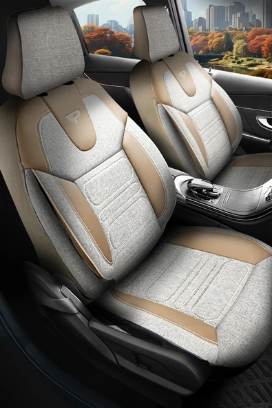 Panda Kılıf Panda Atlanta Serisi Keten Kumaş Oto Koltuk Kılıfı Tam Set ürün görseli 1