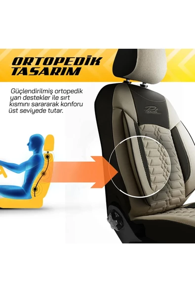 Panda Proline Serisi Jakar Kumaş Ticari Oto Koltuk Kılıfı - Tam Set - 5