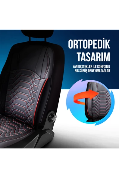 PANDA VW TRANSPORTER UYUMLU DERİ OTO KOLTUK KILIFI - A2 - 5