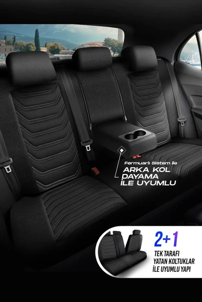 Panda Kılıf Panda Florida Serisi Pike Kumaş Oto Koltuk Kılıfı - Tam Set - 6