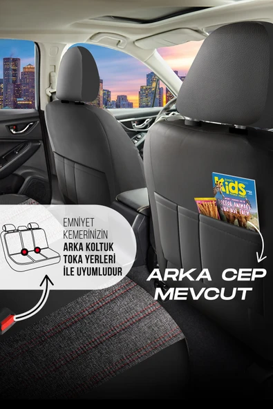 Panda Kılıf PANDA MARSİLYA SERİSİ KETEN KUMAŞ OTO KOLTUK KILIFI - TAM SET - Resim 5