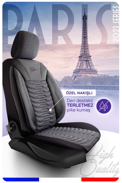 Panda Kılıf Panda Paris Serisi Pike Kumaş Oto Koltuk Kılıfı - Tam Set - 5
