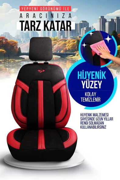 PANDA LİZBON SERİSİ ALAKANTRA KUMAŞ OTO KOLTUK KILIFI - TAM SET - 5