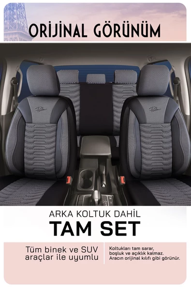 Panda Kılıf Panda Paris Serisi Pike Kumaş Oto Koltuk Kılıfı - Tam Set - 6