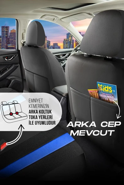 PANDA KAPADOKYA SERİSİ JAKAR KUMAŞ OTO KOLTUK KILIFI - TAM SET - 4