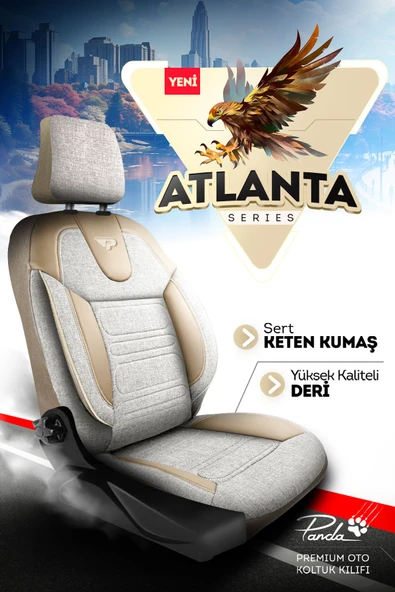 Panda Kılıf Panda Atlanta Serisi Keten Kumaş Oto Koltuk Kılıfı Tam Set - 4