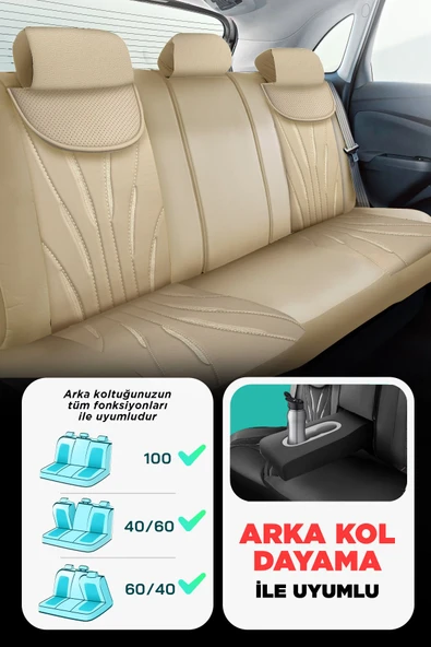 Panda Kılıf PANDA PARS SERİSİ DERİ OTO KOLTUK KILIFI - TAM SET - 3