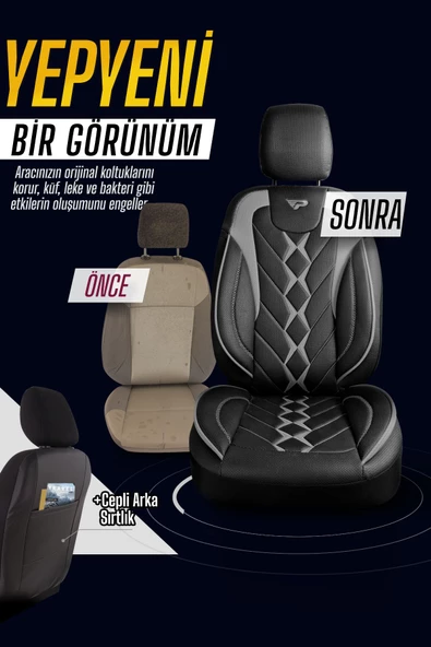 Panda Texas Serisi Deri Oto Koltuk Kılıfı - Tam Set - 4