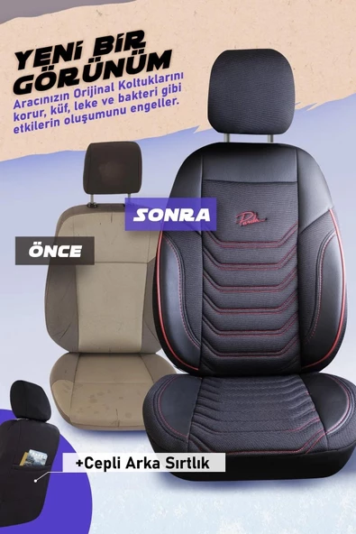 Panda Kılıf Panda Florida Serisi Pike Kumaş Oto Koltuk Kılıfı - Tam Set - 8