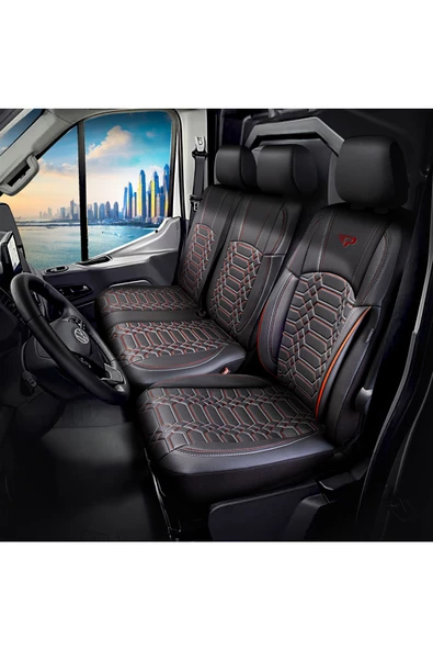 PANDA VW TRANSPORTER UYUMLU DERİ OTO KOLTUK KILIFI - A2 - 2