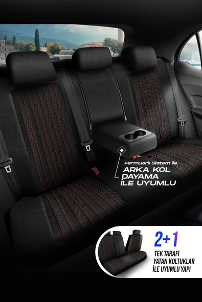 Panda Kılıf Panda Prag Serisi Pike Kumaş Oto Koltuk Kılıfı - Tam Set - 10