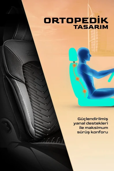 Panda Kılıf Panda Dubai Serisi Kadife Oto Koltuk Kılıfı - Tam Set - Resim 3